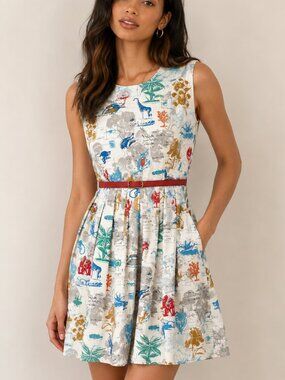 NWT Yumi Botanical Print Fit & Flare Dress UK 12 + UK 14 Available